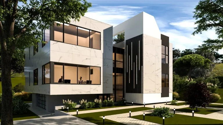 3D Architektur Visualisierung Immobilien Exterieur Haus Office Bürogebaeude 001